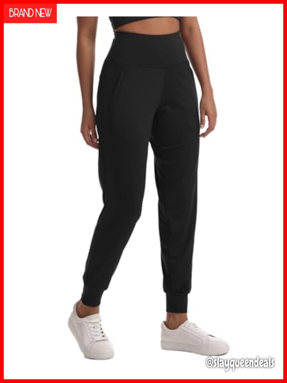 Yoglegins Women's Joggers 3 Pockets Lightweight Tapered High Waist Sweatpants